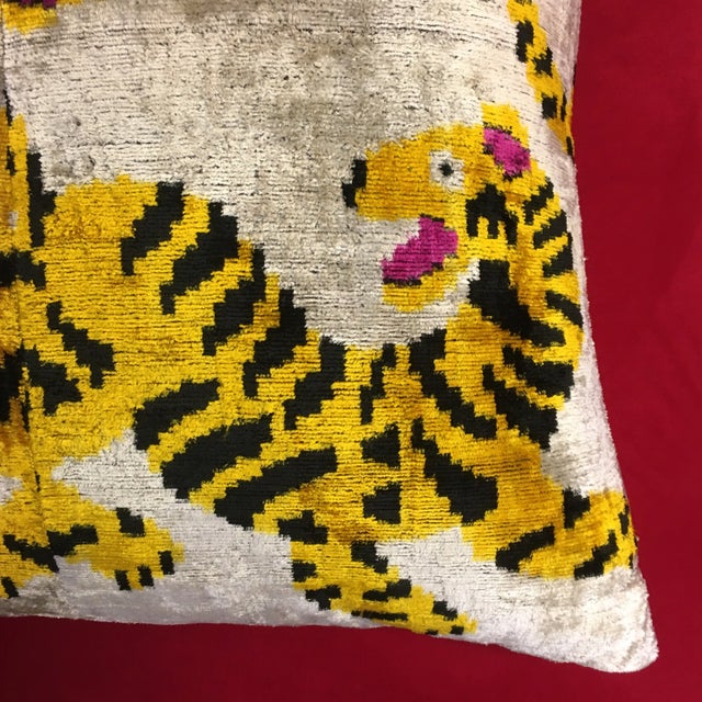 Silk Velvet Animal Print Pillow For Sale - Image 4 of 8