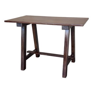 Early 19th Century Spanish Baroque Work Side Table , Restored For Sale