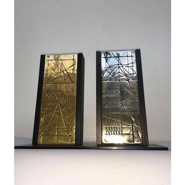 Italian Bronze Abstract Sculptures by Walter Valentini, 1980, Set of 2 For Sale - Image 18 of 18