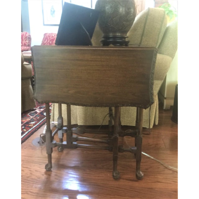 Antique English Petite Jacobean Drop Leaf End Table For Sale - Image 10 of 11
