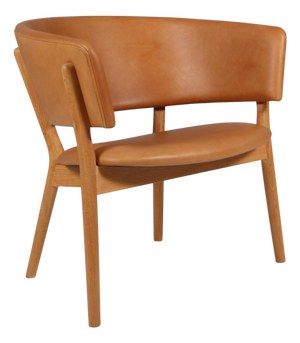 Model ND82 Lounge Chair in Full Grain Leather and Oak by Nanna Ditzel, 2010s