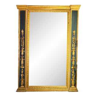 18th C. Italian Neoclassical Parcel Gilt Mirror For Sale