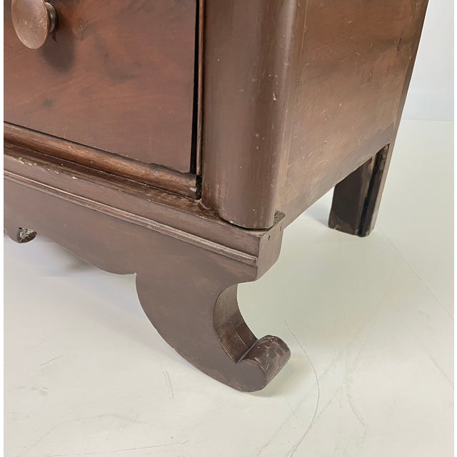 Brown Antique American Empire Flame Mahogany Dresser For Sale - Image 8 of 17