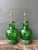 Vintage Hand Painted Malachite Plinth Glass Lamps - A Pair For Sale - Image 11 of 12