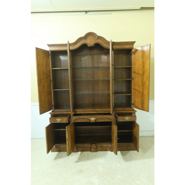 Brown Baker George III English Style Walnut Breakfront For Sale - Image 8 of 13