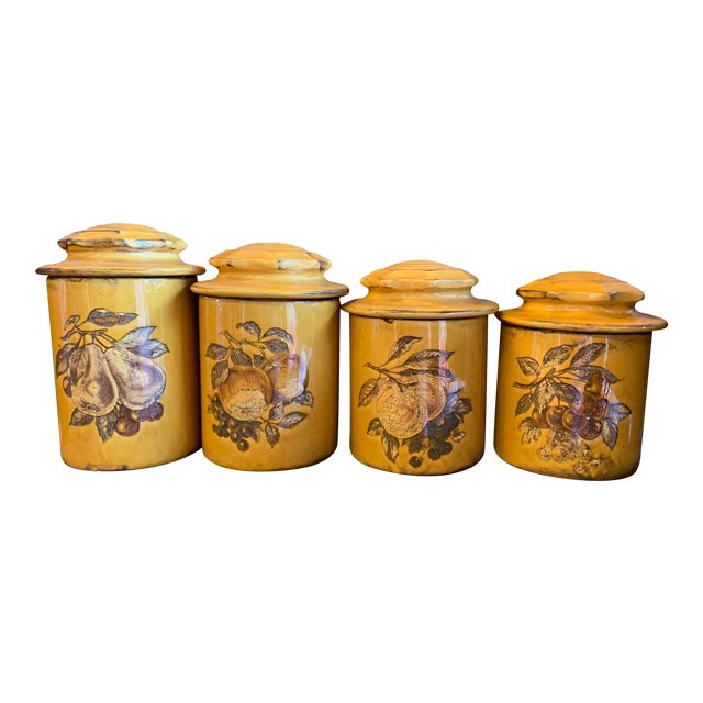 Vintage Harvest Gold Canister Set 4 Pieces Chairish