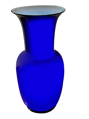 Blue Opaline Glass Vase from Venini, 1986
