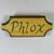 1970s Unusual Bowtie Shaped Vintage Wood Painted Sign Advertising Phlox Flowers For Sale - Image 5 of 5