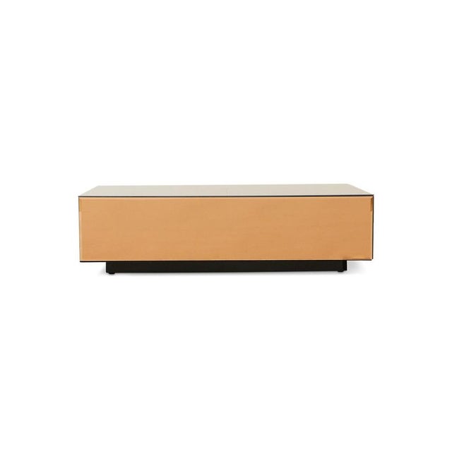 Block Glass Mirror Coffee Table in Smoked Brown from HKliving For Sale - Image 3 of 5