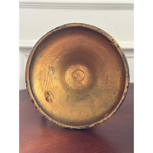 Italian Florentine Style Green and Gold Candle Holders--a Pair For Sale In Washington DC - Image 6 of 13