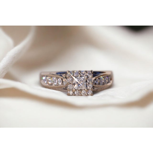 Contemporary The Gloucester: Keepsake Signed White Gold Promise Ring with Natural Diamonds For Sale - Image 3 of 11