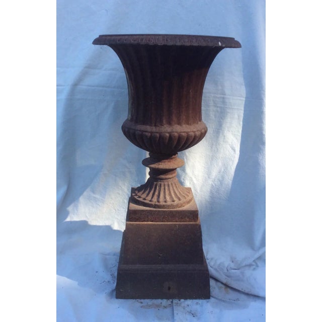 Antique Iron Garden Urn For Sale - Image 4 of 8