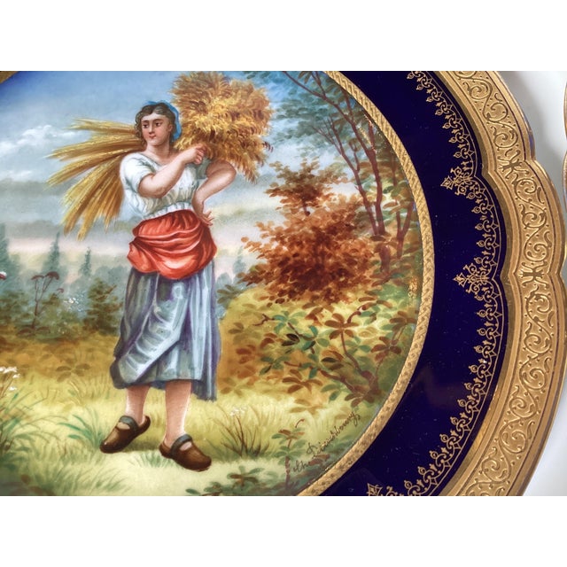 Gold A Set of Three 1840's Sevres Porcelain Cabinet Plates For Sale - Image 8 of 12