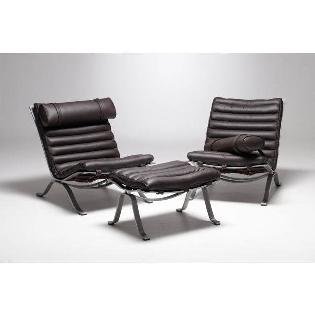 Arne Norell Ari Chairs and Ottoman by Arne Norell for Arne Norell AB, 1965, Set of 3 For Sale - Image 4 of 16