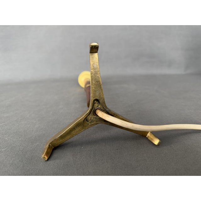 TeakTripod Table Lamp attributed to J.T. Kalmar, Austria, 1960s For Sale - Image 9 of 11