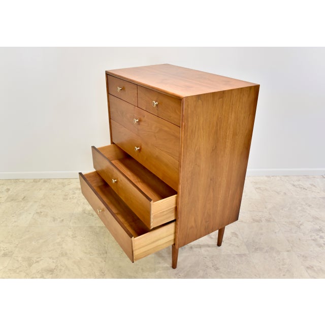 Brown 1960s Kipp Stewart for Drexel Declaration Highboy Walnut Dresser For Sale - Image 8 of 12