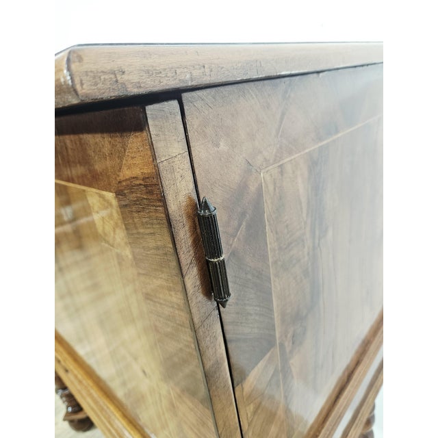 19th Century 19th Century Baroque Walnut Cabinet with Inlays and Turned Legs For Sale - Image 5 of 18