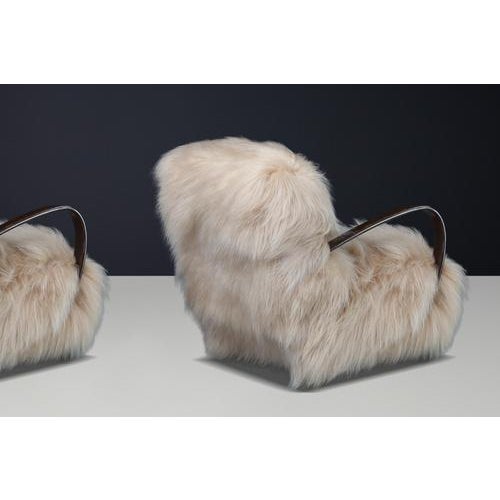 Lounge Chairs in Icelandic Sheepskin from Jindřich Halabala, 1940s, Set of 2 For Sale - Image 13 of 18