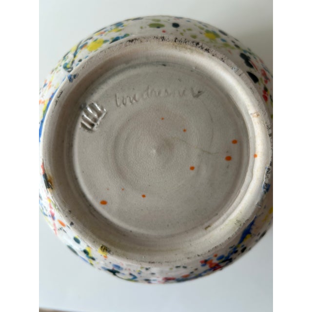 Ceramic Ceramic Colorful “Jackson Pollack Style” Bowl Signed Lori Dresner For Sale - Image 7 of 7