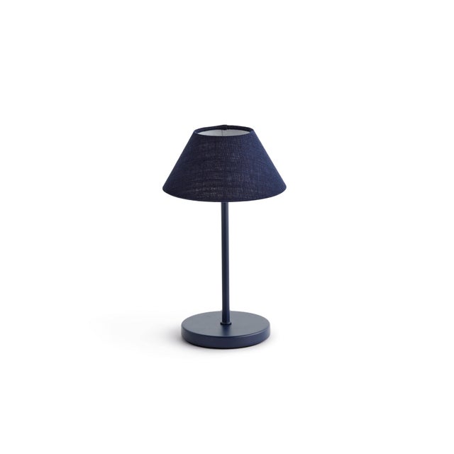 Metal Alluna Cordless Led Lamp 10" - Navy For Sale - Image 7 of 8