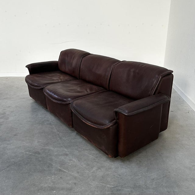 1970s Leather DS12 Modular Sofa from De Sede, Switzerland, 1970s, Set of 3 For Sale - Image 5 of 12