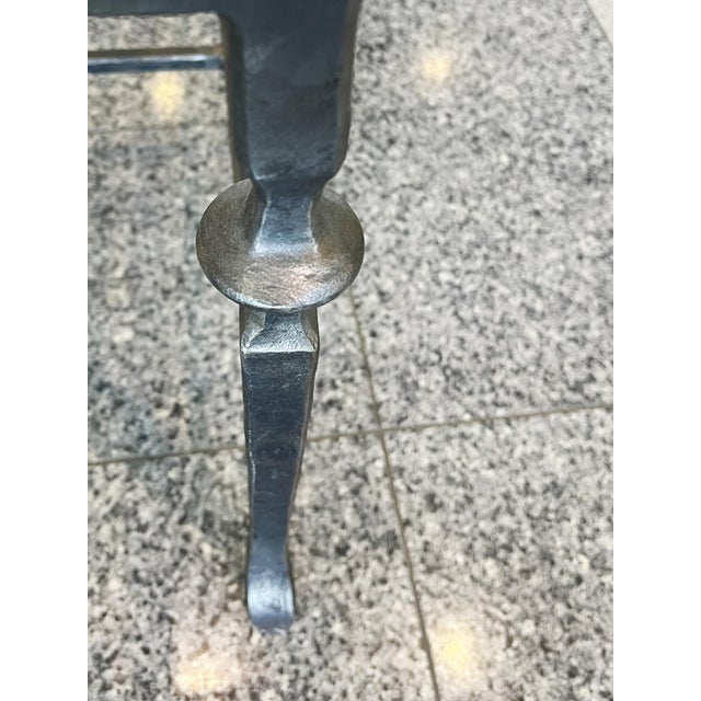 20th Century Italian Wrought Iron & Faux Marble Coffee Table For Sale - Image 11 of 12