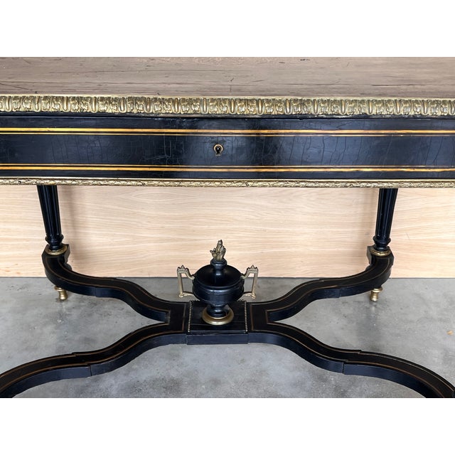 Ebonized Center or Writing Desk Table, 1890s For Sale - Image 16 of 18