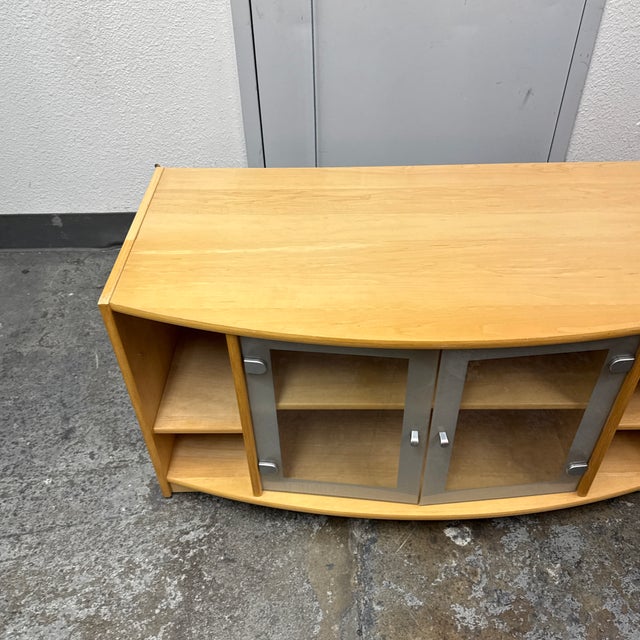 Maple Wood Veneer Media Cabinet For Sale - Image 11 of 12