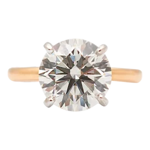 Ladies 18K Rose & White Gold IGI 4.15ct I VVS2 Lab Grown Diamond Solitaire Engagement Ring