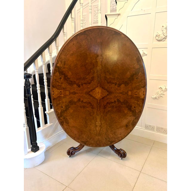 Antique Victorian Burr Walnut Dining Table, 1860 For Sale - Image 14 of 14