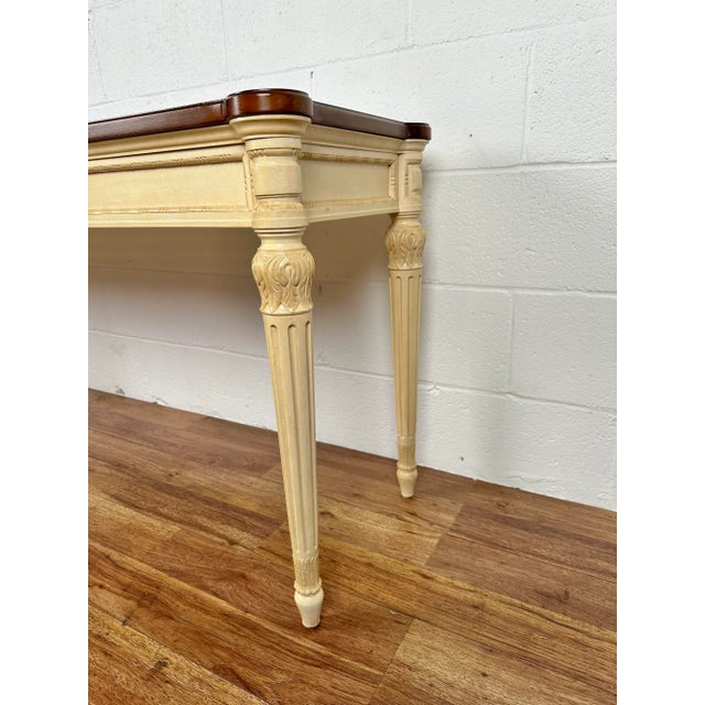 1990s Henredon Villa Borghese Louis XVI Walnut Console Sofa Table For Sale - Image 10 of 13
