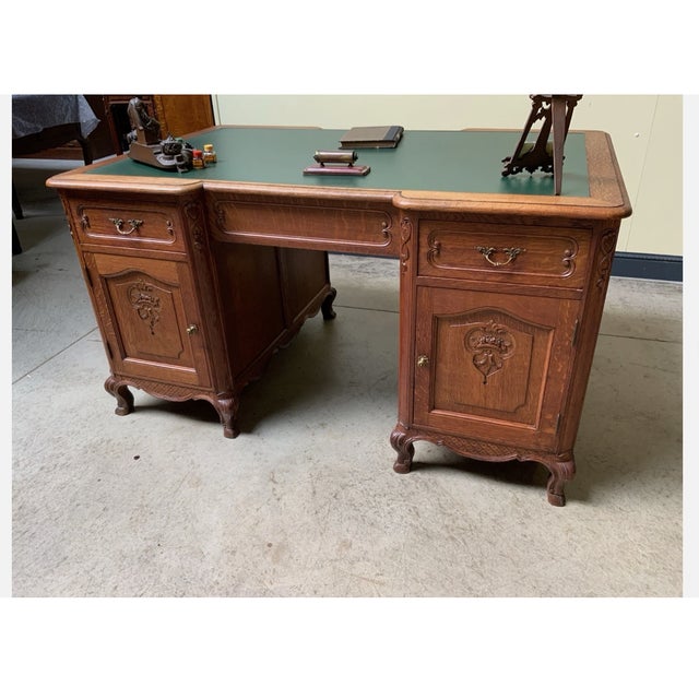Antique Art Nouveau Double-Sided Desk, 1910 For Sale - Image 11 of 14