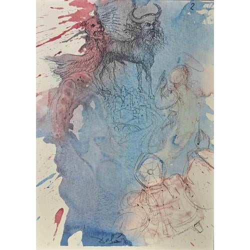 Salvador Dalí, Cherub Super Limen Domus, 1964, Lithograph For Sale - Image 4 of 4