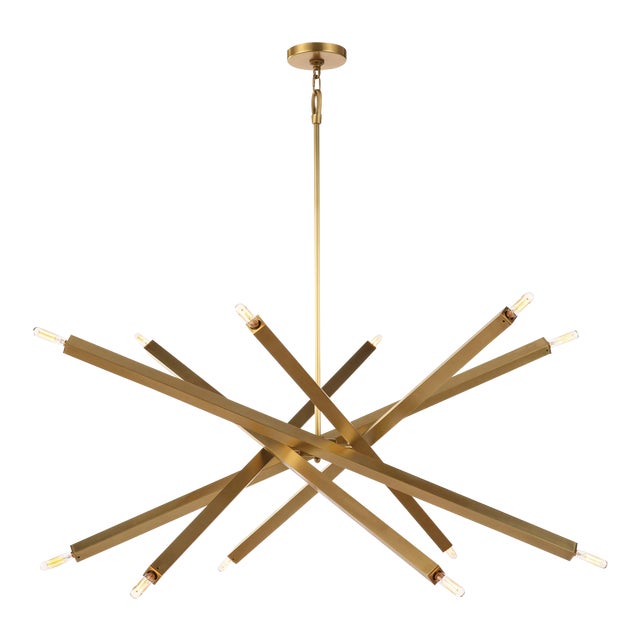 Regina Andrew Viper Chandelier in Natural Brass For Sale