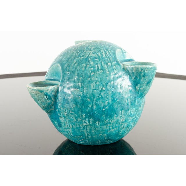Turquoise Danish Candleholder from Sejer Keramik, 1960s For Sale - Image 8 of 18