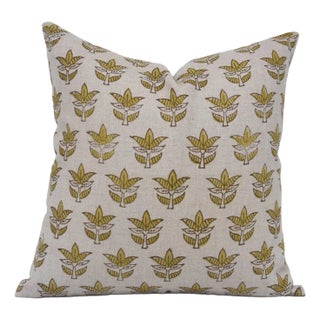 Fabdivine Handcrafted Pillow Cover With Block Prints Pure Linen 14x36 Inch - 7Patti For Sale