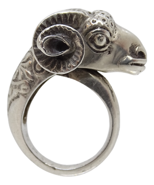 Rams Head Ring in 925 Silver, 1960s