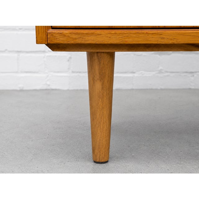 Mid Century Modern Oak Jr. Credenza | Danish Storage | Entryway Cabinet, Circa 1960's For Sale - Image 11 of 13