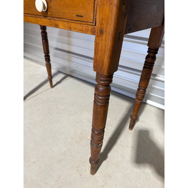 Antique Pine Wash Stand / Desk With Drawer and Lip From England For Sale - Image 18 of 18