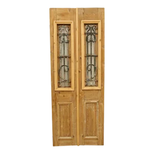 Late 19th Century Double French Doors With Metal/Glass - a Pair
