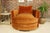 Large Velvet Swivel Armchair For Sale - Image 4 of 5