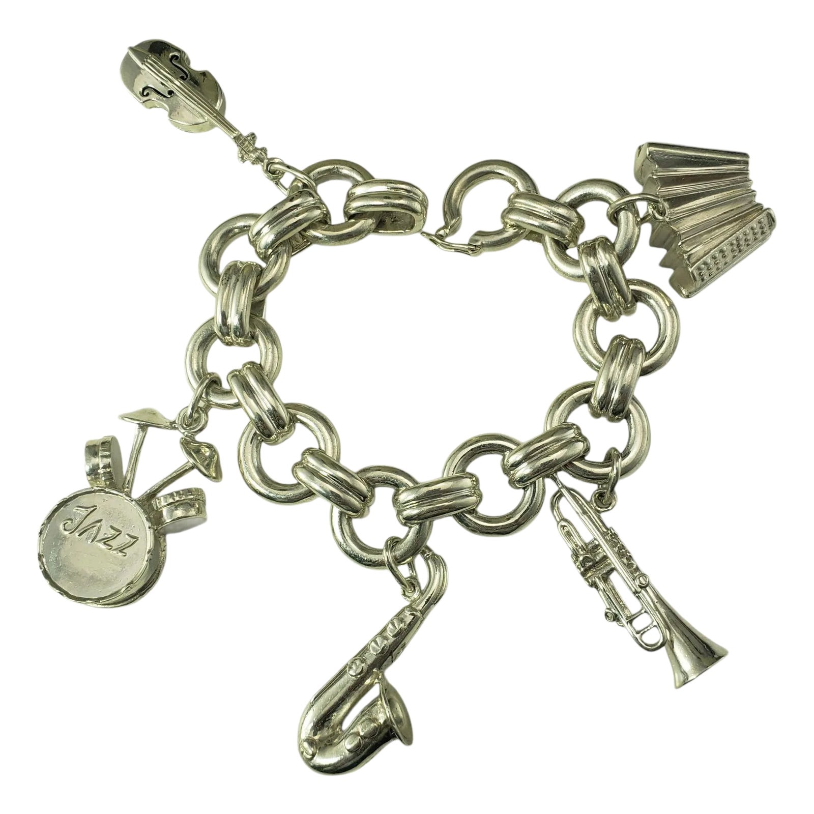 Late 20th Century Tiffany & Co. Sterling Silver Jazz Instrument Charm ...