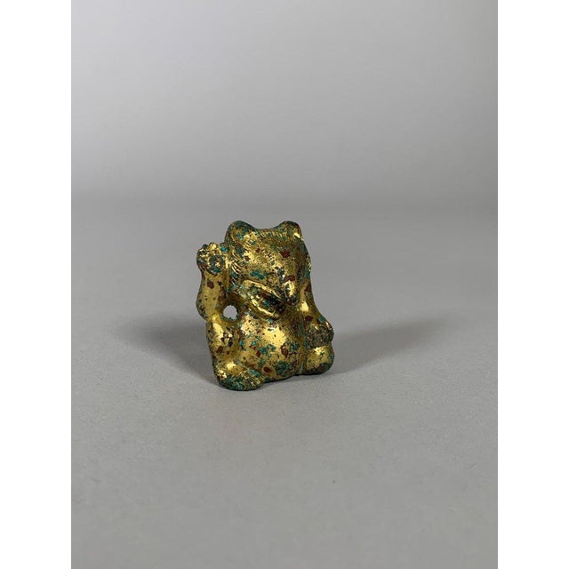 Bronze Ornamental Sculpture, Han Dynasty, 206 BC-220 AD, Gilded Bronze Bear, Archaeology, China For Sale - Image 4 of 11