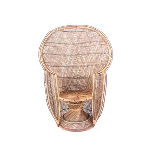 Vintage Rattan Peacock Fan Chair For Sale