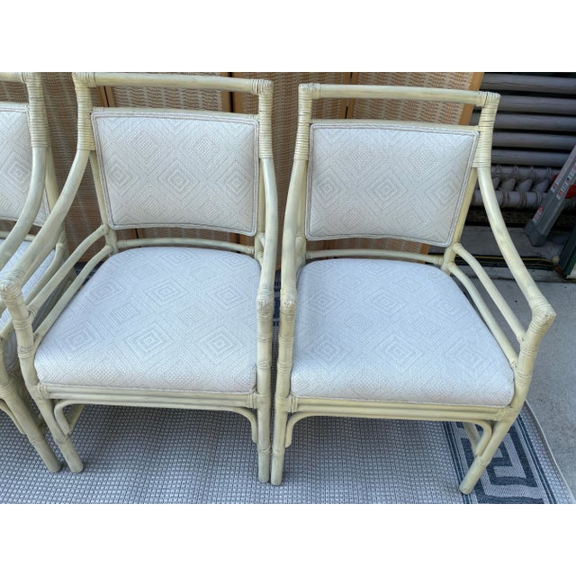 Vintage Set of 4 Bamboo Rattan Target Back Style Chairs in the Style of McGuire For Sale - Image 9 of 12