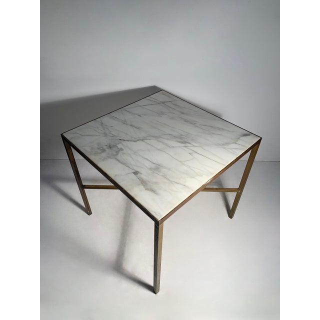 Paul McCobb Paul McCobb Style Brass and Marble Dinette Table For Sale - Image 4 of 5