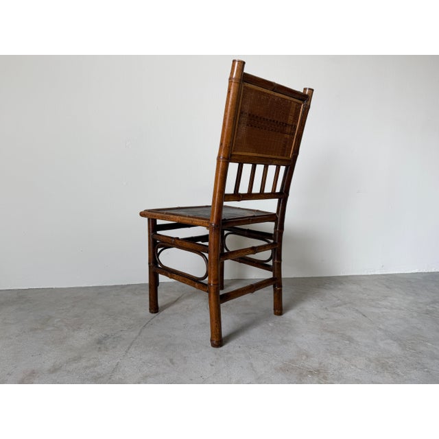 19th-Century Aesthetic Movement Bamboo Side Chair With Bird Motif Panels For Sale In Miami - Image 6 of 12