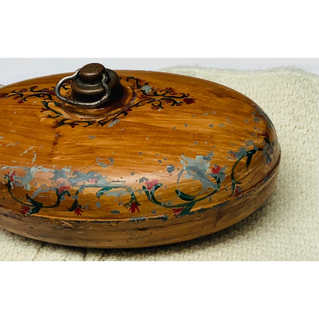 Vintage German Hailo Painted Metal Bed Warmer Hot Water BottleU For Sale - Image 11 of 15