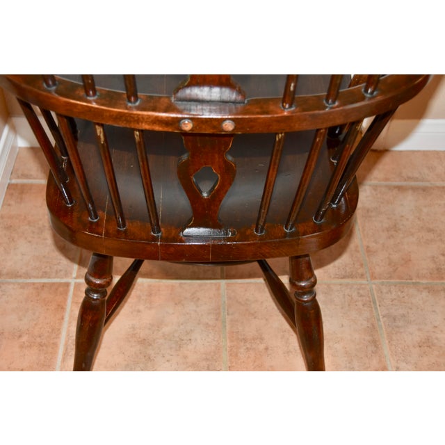 Late 20th Century Vintage Windsor Spindle Wheel Back Armchair For Sale - Image 10 of 13