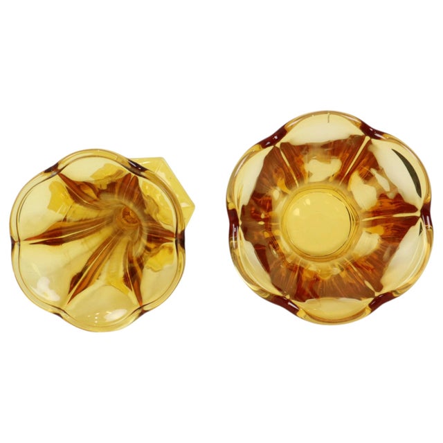 Art Deco Luxval Series Américain Vases in Amber Glass from Val Saint Lambert, 1935, Set of 2 For Sale - Image 13 of 18